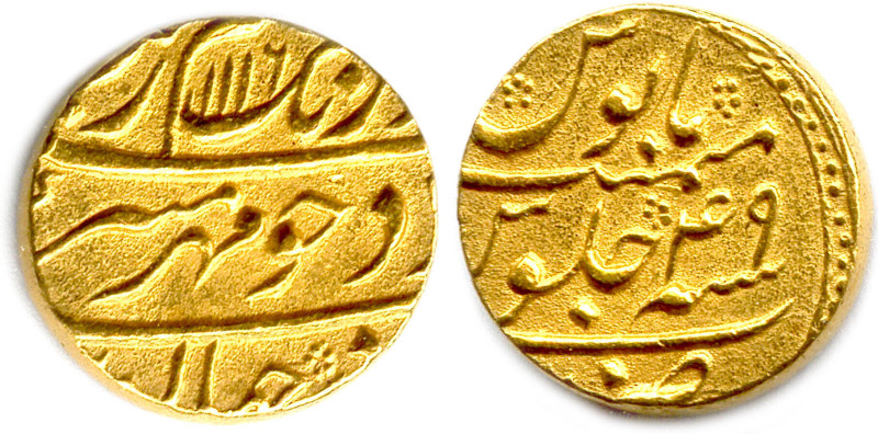 LES MOGHOLS EMPIRE 
Mohur d’or 1116 (1704) de Muhyi al-Din Muhammad 
Aurangzeb...
