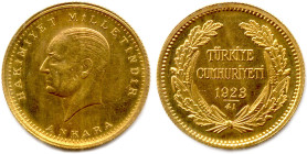 TURQUIE RÉPUBLIQUE 
250 Kurush or 1923/41 Ataturk (1923-1938). (18,02 g) 
Superbe. 

Estimate: EUR 650 - 700