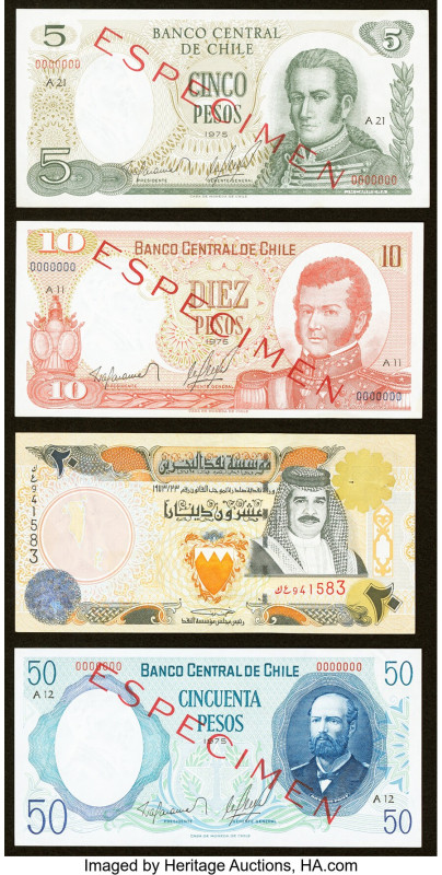 Bahrain & Chile Group Lot of 4 Examples Fine-Extremely Fine. 

HID09801242017

©...