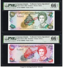 Cayman Islands Currency Board 5; 10 Dollars 1996 Pick 17CS3; 18CS3 Two Collector Series Specimen PMG Gem Uncirculated 66 EPQ (2). 

HID09801242017

© ...