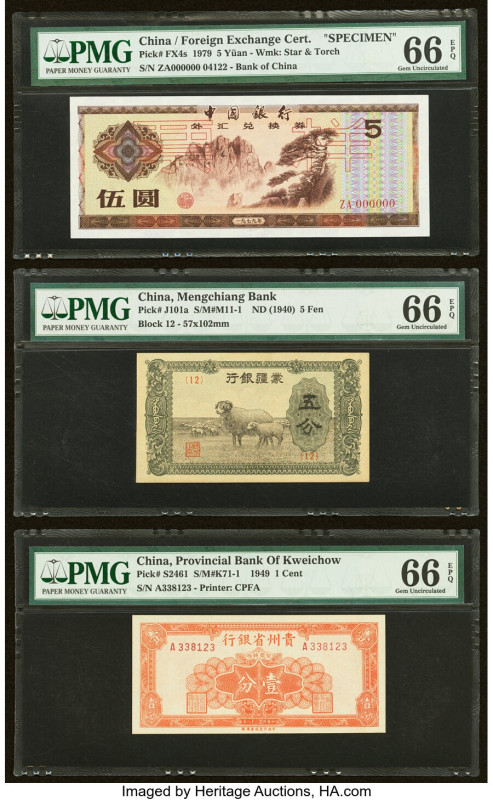 China Bank of China, Foreign Exchange Certificate 5 Yuan 1979 Pick FX4s Specimen...