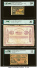 Colombia Banco Nacional de Colombia 20 Centavos = 2 Reales; 100; 1 Pesos 1.1.1887; 5.3.1900; 1901 Pick 189; S701; S1065 Three Examples PMG Very Fine 2...