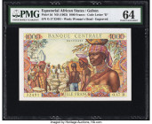 Equatorial African States Banque Centrale des Etats de l'Afrique Equatoriale 1000 Francs ND (1963) Pick 5d PMG Choice Uncirculated 64. Staple holes ar...