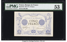 France Banque de France 5 Francs 1871-74 Pick 60 PMG About Uncirculated 53. Pinholes are noted on tis example. 

HID09801242017

© 2022 Heritage Aucti...