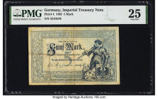 Germany Imperial Treasury Note 5 Mark 10.1.1882 Pick 4 PMG Very Fine 25. 

HID09801242017

© 2022 Heritage Auctions | All Rights Reserved