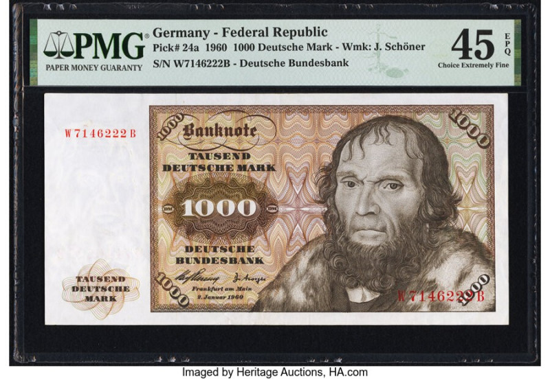 Germany Federal Republic Deutsche Bundesbank 1000 Deutsche Mark 2.1.1960 Pick 24...