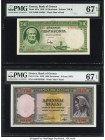 Greece Bank of Greece 50; 1000 Drachmai 1939 Pick 107a; 110a Two Examples PMG Superb Gem Unc 67 EPQ (2). 

HID09801242017

© 2022 Heritage Auctions | ...