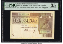 India Government of India 5 Rupees ND (1917-30) Pick 4a Jhun3.4.1A PMG Choice Very Fine 35. Spindle holes at issue. 

HID09801242017

© 2022 Heritage ...