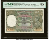 India Reserve Bank of India 100 Rupees ND (1943) Pick 20e Jhun4.7.2B PMG Choice Extremely Fine 45. Staple holes at issue, ink stamps and spindle holes...