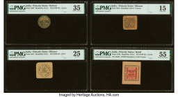 India Princely States 1 (2); 2 Annas; 1 Pice ND (1939-46) (3); ND Pick S207; S211; S213: S222 Four Examples PMG Choice Very Fine 35; Very Fine 25; Cho...