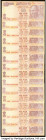 India Fancy Serial Number Lot of 15 Examples About Uncirculated-Crisp Uncirculated. This lot includes 8 solid serials, a million, a ladder, a backward...