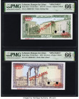 Lebanon Banque du Liban 5; 10 Livres 1972-78 Pick 62cs; 63es Two Specimen PMG Gem Uncirculated 66 EPQ (2). Two POCs are noted on both examples. 

HID0...