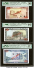 Lebanon Banque du Liban 25; 50; 100 Livres 1972-80 Pick 64bs; 65bs; 66bs Three Specimen PMG Gem Uncirculated 66 EPQ (2); Superb Gem Unc 67 EPQ. Two PO...