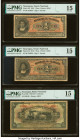 Nicaragua Billete del Tesoro Nacional (2); Banco National 1 Peso (2); 5 Cordobas 1.1.1910 (2); 1938 Pick 44b (2); 65b Three Examples PMG Choice Fine 1...