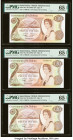 Saint Helena Government of St. Helena 20 Pounds ND (1986) Pick 10a Five Examples PMG Gem Uncirculated 65 EPQ (5). Three examples are consecutive. 

HI...
