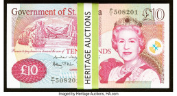 Saint Helena Government of St. Helena 10 Pounds 2012 Pick 12b 100 Consecutive Examples Crisp Uncirculated. As made paper waves are noted. 

HID0980124...