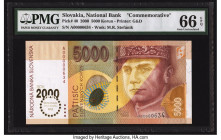 Serial Number 634 Slovakia Slovak National Bank 5000 Korun 2000 Pick 40 Commemorative PMG Gem Uncirculated 66 EPQ. 

HID09801242017

© 2022 Heritage A...