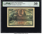 Spain Banco de Espana 100 Pesetas 15.7.1907 Pick 64a PMG About Uncirculated 50. Splits are noted. 

HID09801242017

© 2022 Heritage Auctions | All Rig...