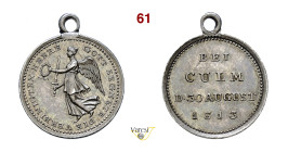 BATTAGLIA DI CULM, IN BOEMIA 1813 Opus Loos D/ La Vittoria in volo con corona e spada R/ Scritte Bramsen 1242 Sommer A165/11 Ag g 1,46 mm 15 RRR • Le ...