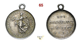 BATTAGLIA DI DENNEWITZ, IN GERMANIA 1813 Opus Loos D/ La Vittoria in volo con corona e spada R/ Scritte Bramsen 1248 Sommer A165/12 Ag g 1,53 mm 15 R ...
