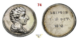 BERNADOTTE, PRINCIPE EREDITARIO DI SVEZIA, A LIPSIA 1813 Opus C. Enhorning D/ Busto a d. R/ Scritte Bramsen 1263 Ag g 4,90 mm 21 RRR SPL