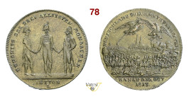 BATTAGLIA DI HANAU, IN GERMANIA 1813 Gettone. Opus Lauer D/ I 3 Sovrani si stringono la mano R/ Veduta della battaglia vinta da Napoleone Bramsen 1273...
