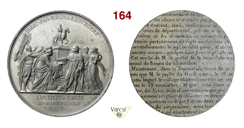 INGRESSO IN PARIGI DEL RE LUIGI XVIII 1814 Opus Galle D/ La città di Parigi offr...