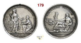 PACE DI PARIGI 1814 Opus non indicato D/ La Francia inginocchiata davanti all'Europa, che appoggia un braccio su uno scudo con gli stemmi di Austria, ...