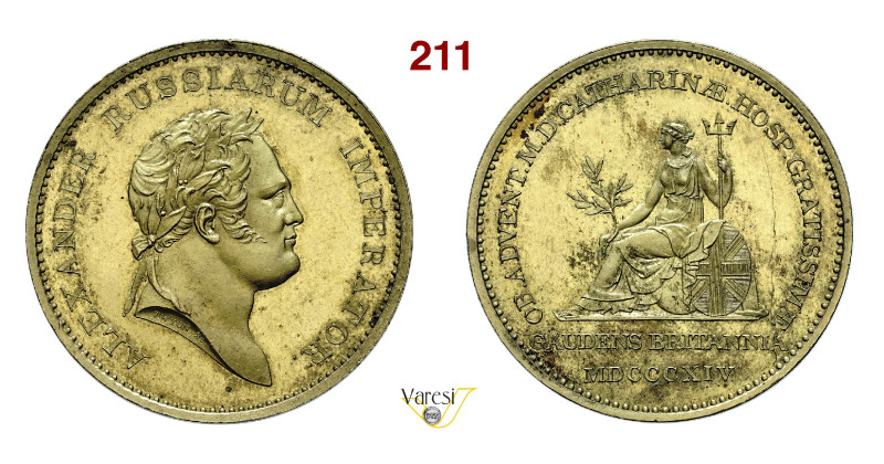 L'IMPERATRICE DI RUSSIA OSPITE DEGLI INGLESI 1814 Opus T. Wyon D/ Busto laureato...