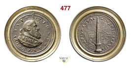 SISTO V (1585-1590) A. IV (Fusione antica, XVII-XVIII Secolo) Modesti 861 Ae mm 41 (55 includendo il cerchio in ottone) BB