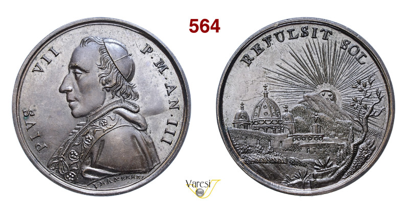 PIO VII (1799-1823) A. III Ae mm 36 SPL÷FDC