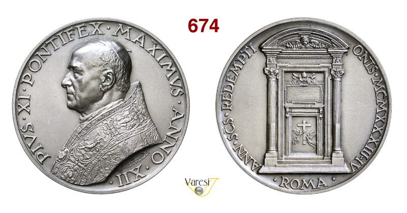 PIO XI (1922-1938) A. XII, 1933-1934 Ag mm 44 FDC