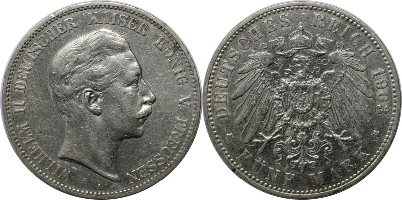 Deutsche Münzen und Medaillen ab 1871, REICHSSILBERMÜNZEN, Preußen, Wilhelm II (...