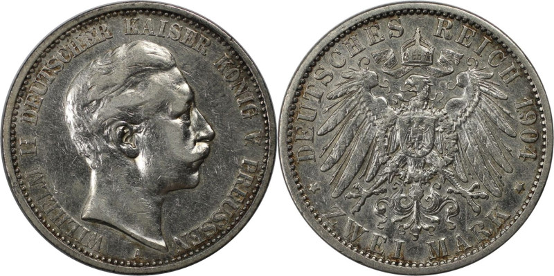 Deutsche Münzen und Medaillen ab 1871, REICHSSILBERMÜNZEN, Preußen. Wilhelm II. ...