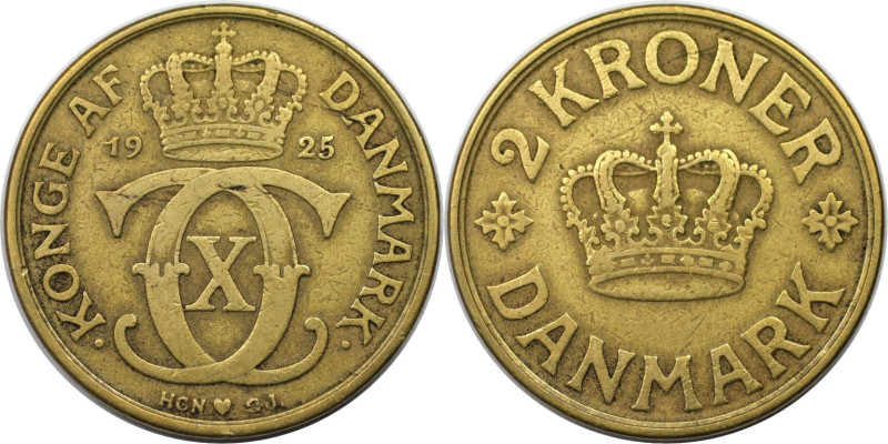 Europäische Münzen und Medaillen, Dänemark / Denmark. Christian X. 2 Kroner 1925...