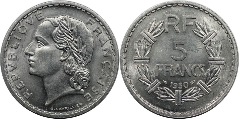 Europäische Münzen und Medaillen, Frankreich / France. 5 Francs 1950, Aluminium....