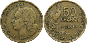 Europäische Münzen und Medaillen, Frankreich / France. 50 Francs 1951. Aluminium-Bronze. KM 918.1. Vorzüglich