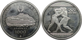 Europäische Münzen und Medaillen, Griechenland / Greece. 1000 Drachmen 1996. 33,63 g. 0.925 Silber. 1.0 OZ. KM 166. Polierte Platte