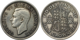 Europäische Münzen und Medaillen, Großbritannien / Vereinigtes Königreich / UK / United Kingdom. George VI. (1936-1952). 1/2 Crown 1942. Silber. KM 85...