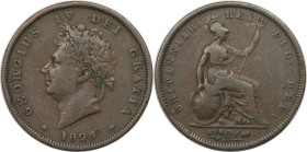 Europäische Münzen und Medaillen, Großbritannien / Vereinigtes Königreich / UK / United Kingdom. George IV. (1820-1830). Penny 1825. Kupfer. KM 693. S...