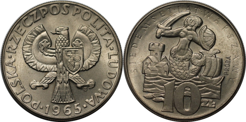 Europäische Münzen und Medaillen, Polen / Poland. 700 Jahre Warschau. 10 Zlotych...