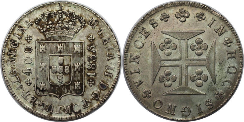 Europäische Münzen und Medaillen, Portugal. 400 Reis 1835. Silber. KM 403.2. Vor...