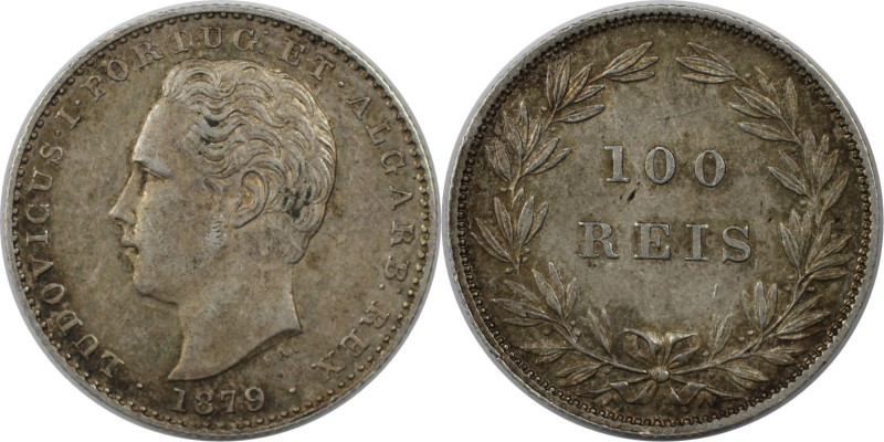 Europäische Münzen und Medaillen, Portugal. Ludwig I. 100 Reis 1879. Silber. KM ...