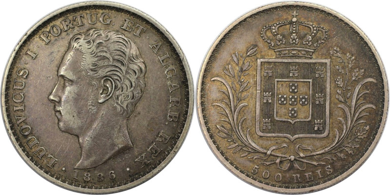 Europäische Münzen und Medaillen, Portugal. Luis I. 500 Reis 1886. Silber. KM 50...