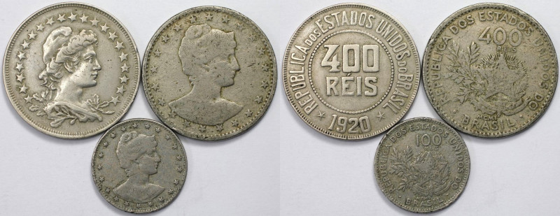 Weltmünzen und Medaillen, Brasilien / Brazil, Lots und Sammlungen. 100 Reis 1901...