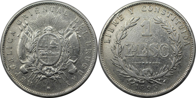 Weltmünzen und Medaillen, Uruguay. Republik, seit 1830. 1 Peso 1895. Silber. KM ...