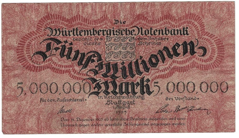 Banknoten, Deutschland / Germany. Württemberg - Stuttgart - Württembergische Not...