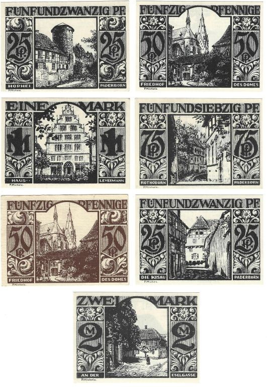 Banknoten, Deutschland / Germany, Lots und Sammlungen. Notgeld Paderborn. 2 x 25...