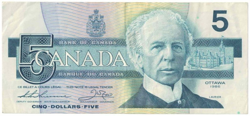 Banknoten, Kanada / Canada. 5 Dollars 1986. Pick 95b. II