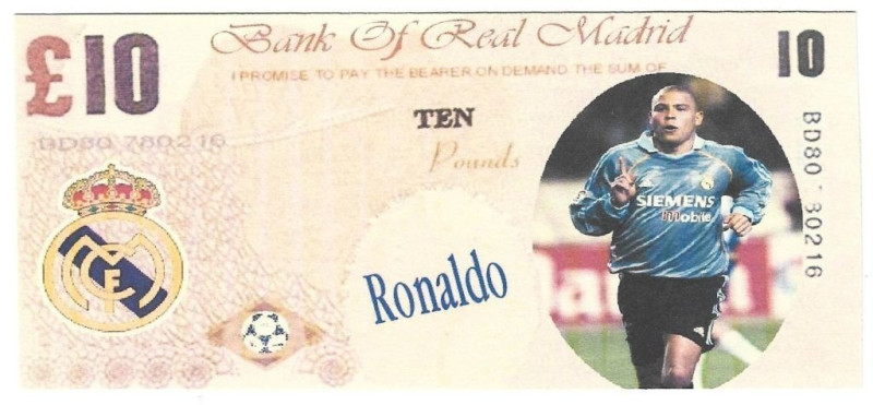 Banknoten, Fantasy Spielgeld / Fantasy play money. Serie Fußballhelden - Ronaldo...